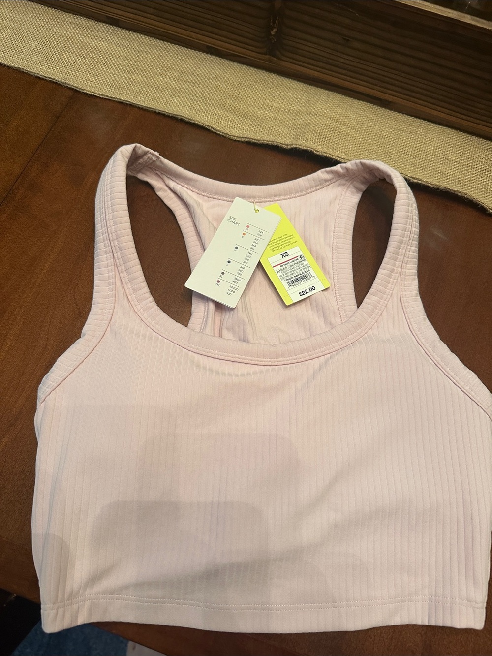 all in motion Light Pink Ribbed Racerback Tank Top